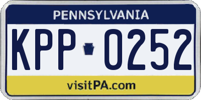 PA license plate KPP0252