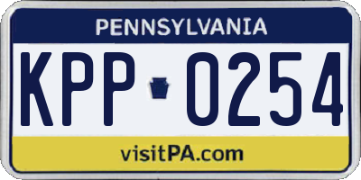 PA license plate KPP0254