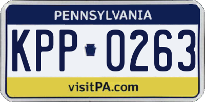PA license plate KPP0263