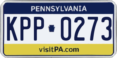 PA license plate KPP0273
