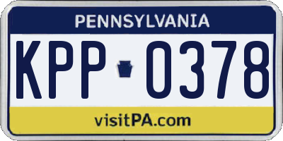 PA license plate KPP0378