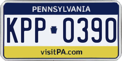 PA license plate KPP0390