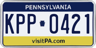 PA license plate KPP0421