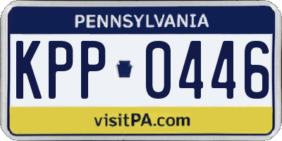 PA license plate KPP0446