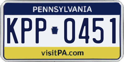 PA license plate KPP0451