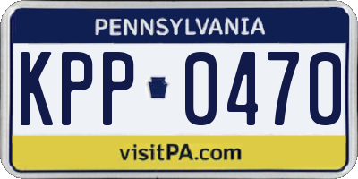 PA license plate KPP0470