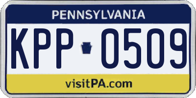 PA license plate KPP0509