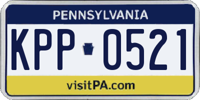 PA license plate KPP0521