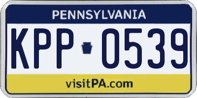 PA license plate KPP0539