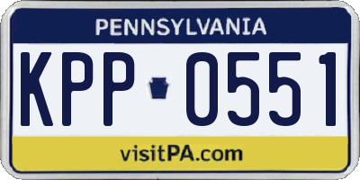 PA license plate KPP0551