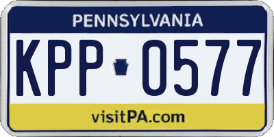PA license plate KPP0577