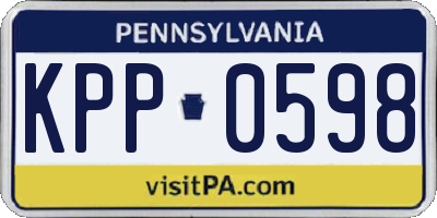 PA license plate KPP0598