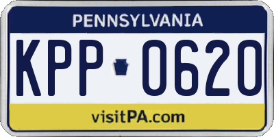 PA license plate KPP0620