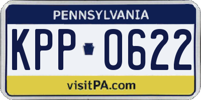 PA license plate KPP0622