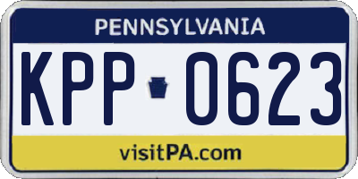 PA license plate KPP0623