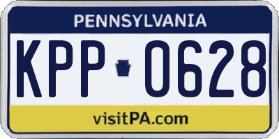 PA license plate KPP0628