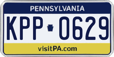 PA license plate KPP0629