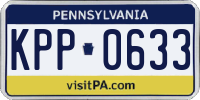 PA license plate KPP0633
