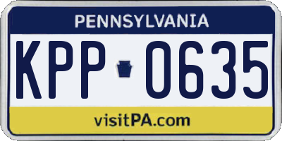 PA license plate KPP0635