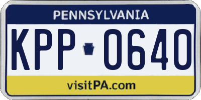 PA license plate KPP0640