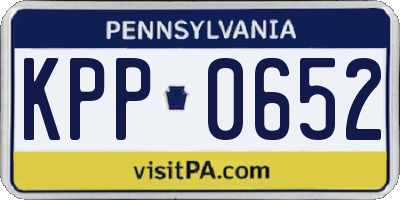PA license plate KPP0652
