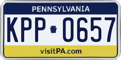 PA license plate KPP0657