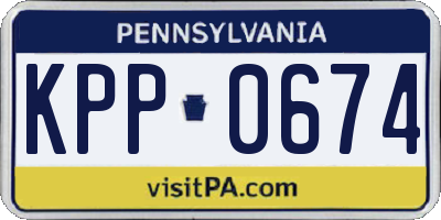 PA license plate KPP0674