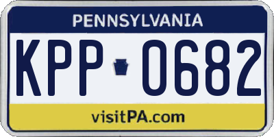 PA license plate KPP0682