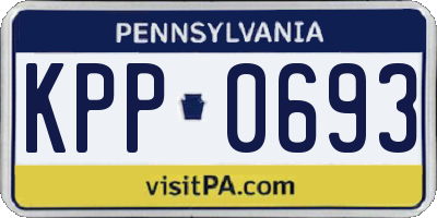 PA license plate KPP0693