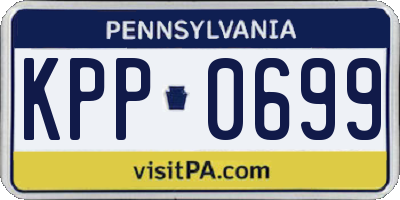 PA license plate KPP0699