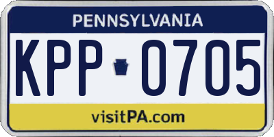 PA license plate KPP0705