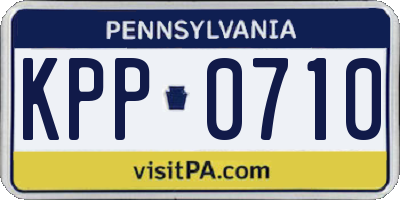 PA license plate KPP0710