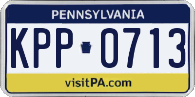 PA license plate KPP0713