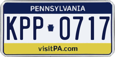 PA license plate KPP0717