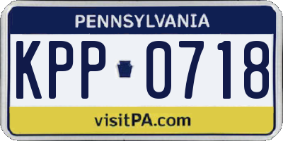 PA license plate KPP0718