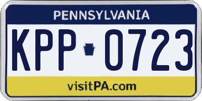 PA license plate KPP0723