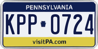 PA license plate KPP0724