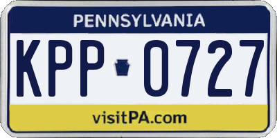 PA license plate KPP0727