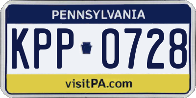PA license plate KPP0728