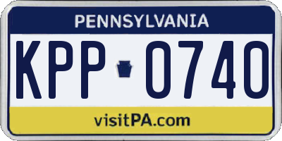 PA license plate KPP0740