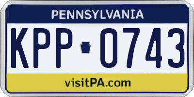 PA license plate KPP0743
