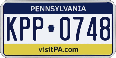 PA license plate KPP0748