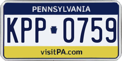 PA license plate KPP0759