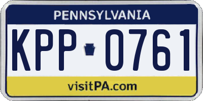 PA license plate KPP0761