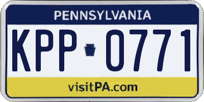 PA license plate KPP0771