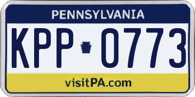 PA license plate KPP0773