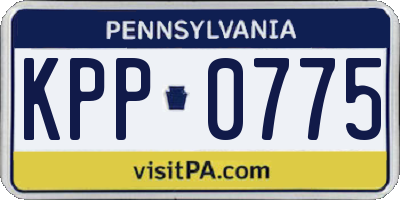 PA license plate KPP0775