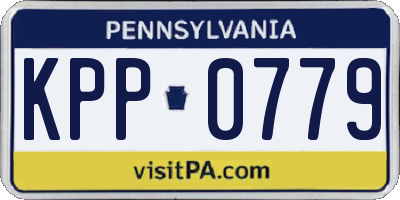 PA license plate KPP0779