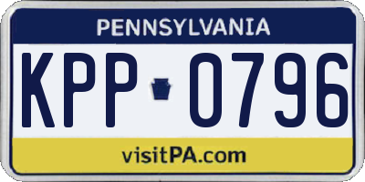 PA license plate KPP0796