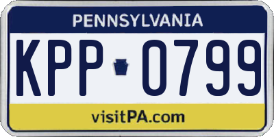 PA license plate KPP0799